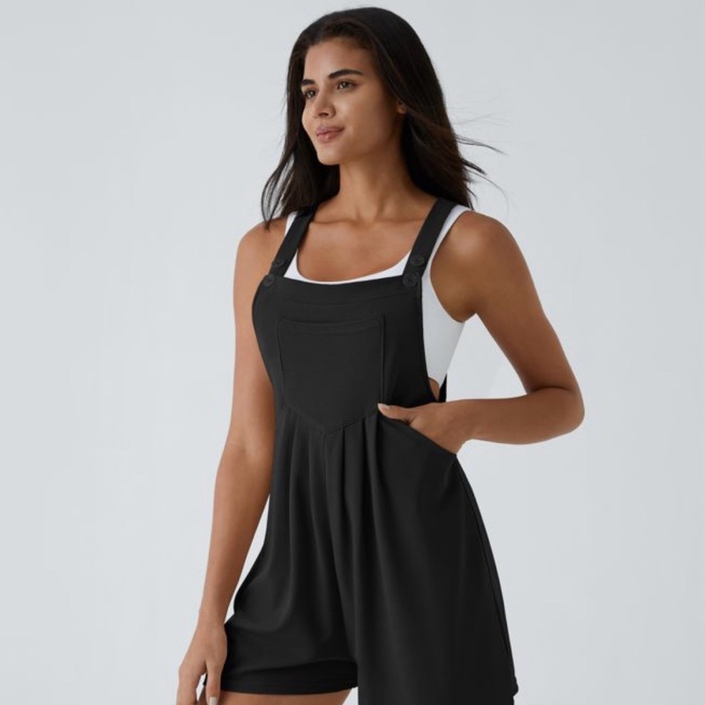 Halara  Pockets Waffle Casual Overalls